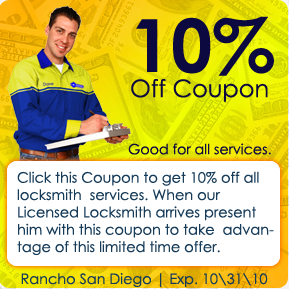 Rancho San Diego Locksmith Coupon